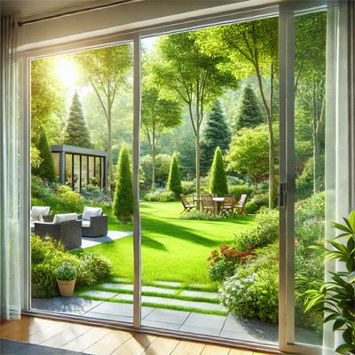 Clean Sliding Glass Door Looking Out to Backyard