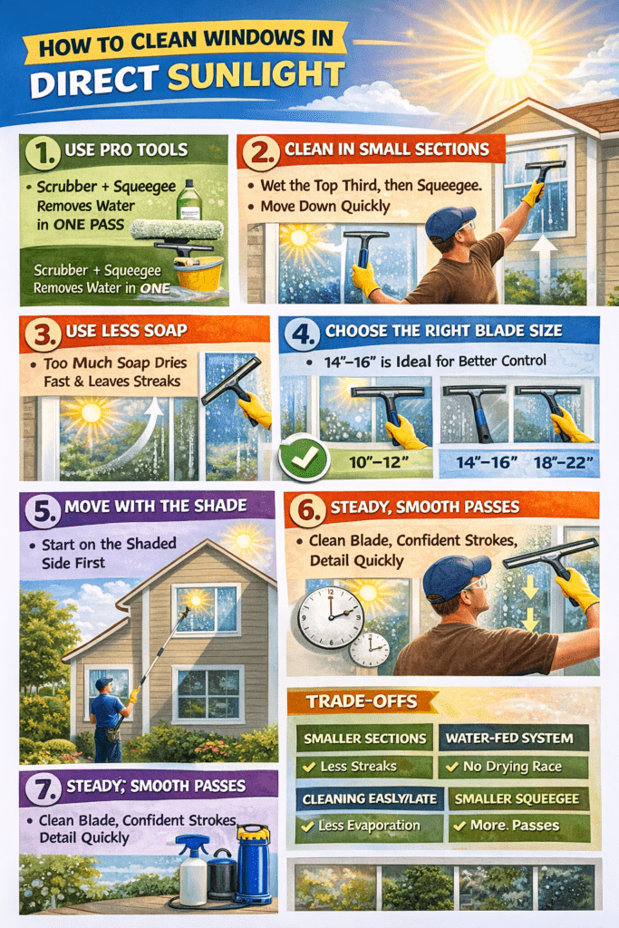 Infographic - How to Clean Windows in Direct Sunlight