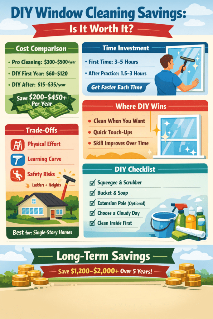 Infographic: DIY Window Cleaning Savings - Is it Worth it?
