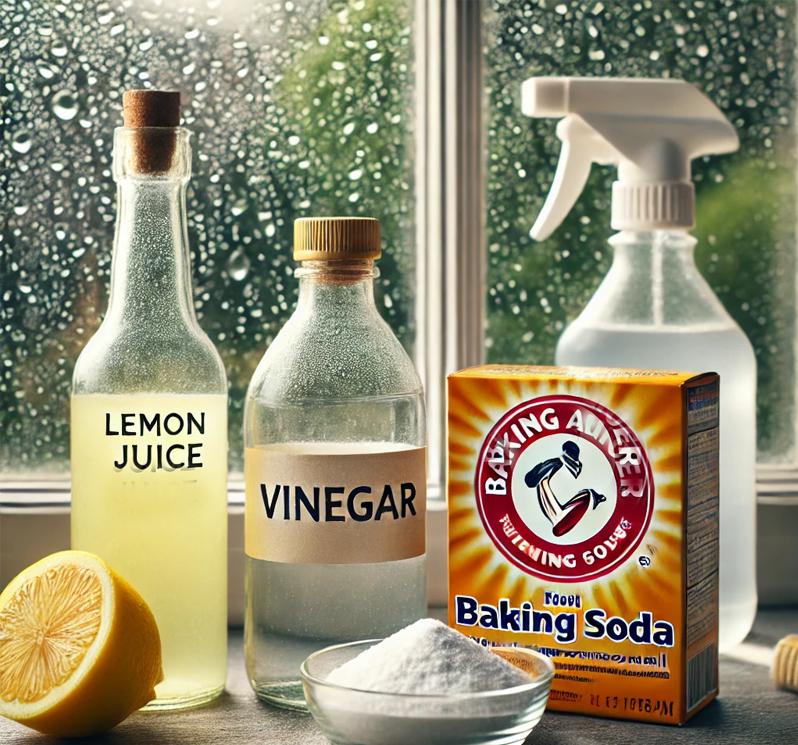 Hard Water Spot Cleaners in front of Window