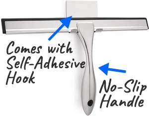 Mirror Squeegee with Stainless Steel Handle and Silicone Blade