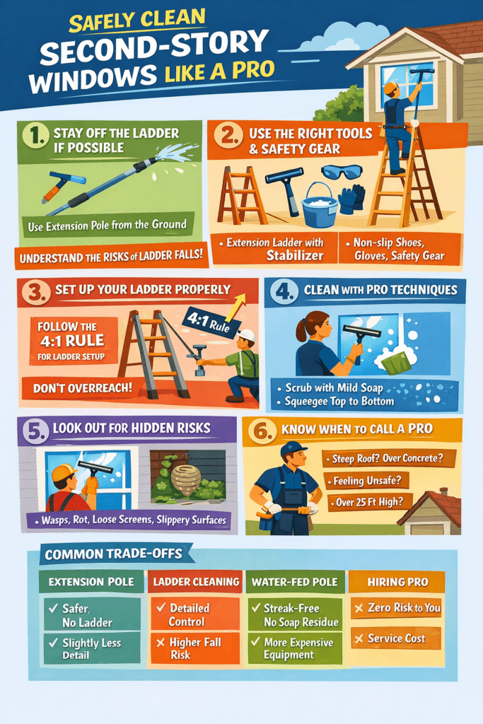 Infographic - How to Clean Second Story Windows Like a Pro