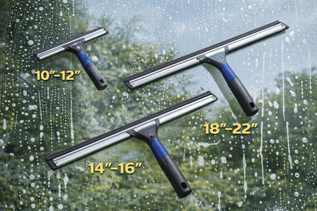 Different Squeegee Sizes for Cleaning Windows
