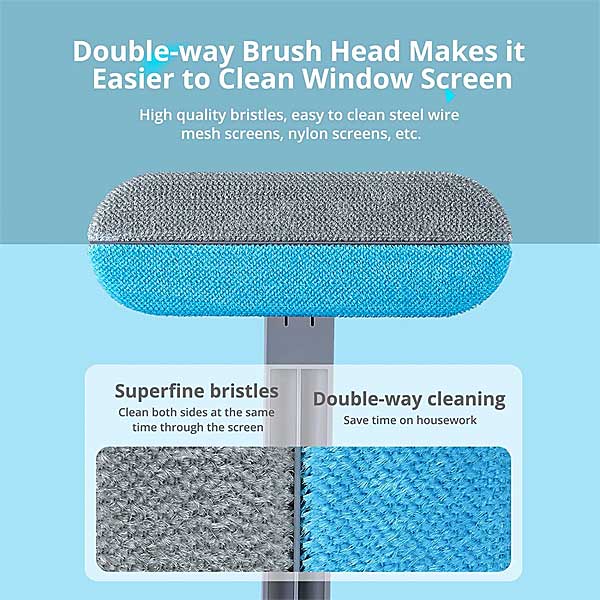 Window Screen Brush that Attracts Dust, Pollen and Dirt Off Screens
